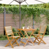 Set mobilier bistro, 3 piese, bej, polipropilena si lemn masiv GartenMobel Dekor, vidaXL