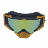 Ochelari unisex ski, snowboard, ciclism, rama aurie, lentila multicolora, O11GMN