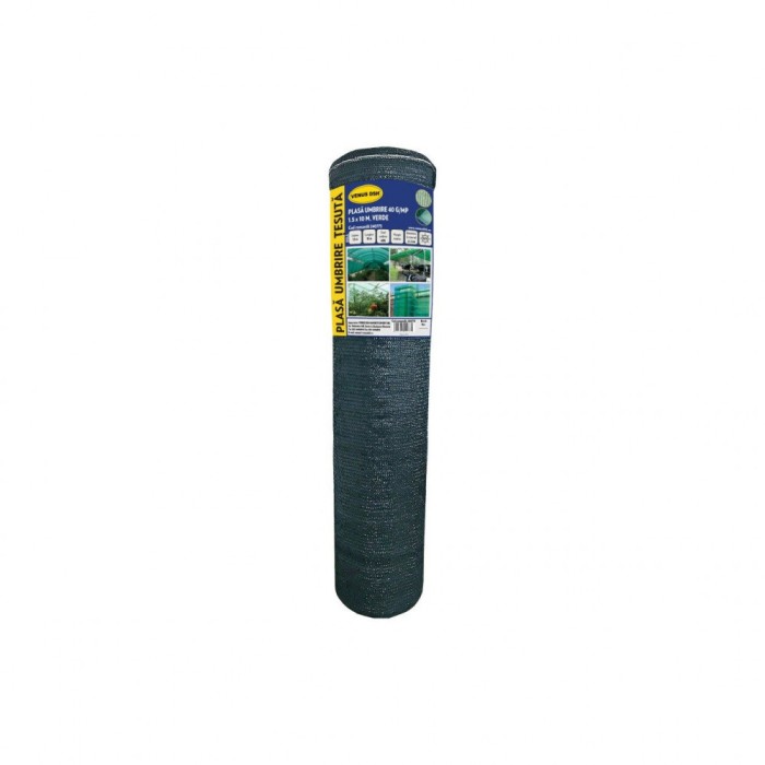 Plasa umbrire 40 g/mp, 1.5 x 10 m - verde, DSH 240775