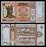 MOLDOVA █ bancnota █ 100 Lei █ 2015 █ P-25 (3) █ Semnatura: Anca Dragu █ UNC