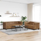 vidaXL Set canapele Chesterfield cu 2 și 3 locuri, maro