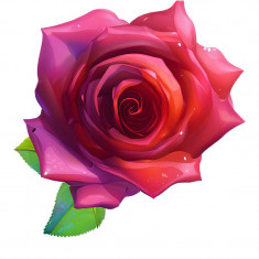 Sticker decorativ, Trandafir, Rosu, 60 cm, 7562ST