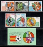 CUBA 1981 - SPORT , FOTBAL C.M. SPANIA COLITA + SERIE COMPLETA ,NESTAMPLITE