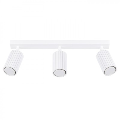 Lampă De Tavan Karbon Alb Din Aluminiu Cu 3 Becuri Tub Minimalist De Interior foto