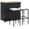 vidaXL Set mobilier de bar, 3 piese, negru, poliratan 313473