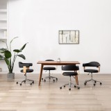 Scaune de bucătărie pivotante, 4 buc., negru, piele ecologică