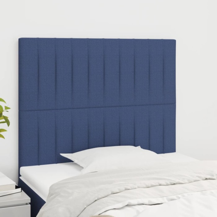 Tăblii de pat, 2 buc, albastru, 100x5x78/88 cm, textil