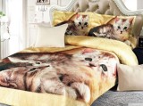 Cumpara ieftin Cuvertura Matlasata 5 Piese Yellow Kitty 230x250 cm (Catifea)