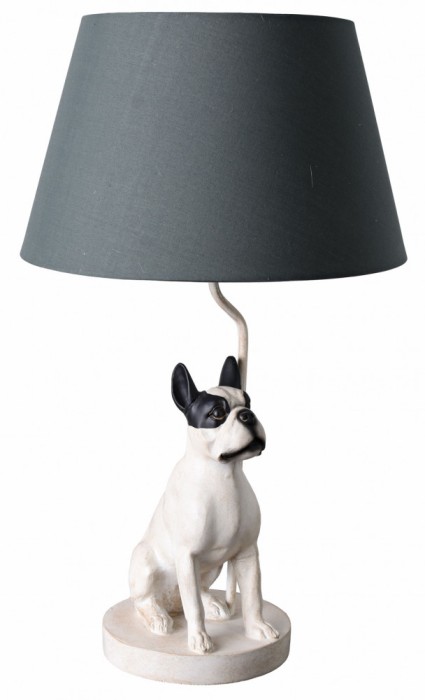 Lampa de masa cu un terier alb cu negru CW258