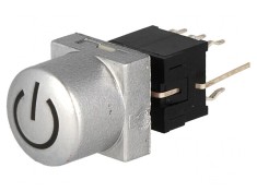 Comutator tastatură DPDT argintie cu LED 0,1A 30VDC