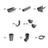 Set Complet Jgheaburi, 2m, Grafit, Sistem 75