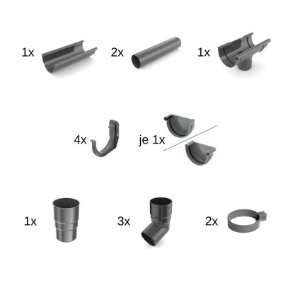 Set Complet Jgheaburi, 2m, Grafit, Sistem 75 foto