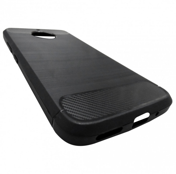 Husa silicon Carbon neagra pentru Motorola Moto G5S Plus