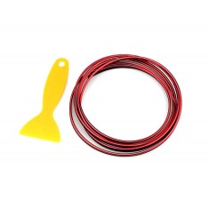 Banda decor interior crom TUNING, 5m, ROSU