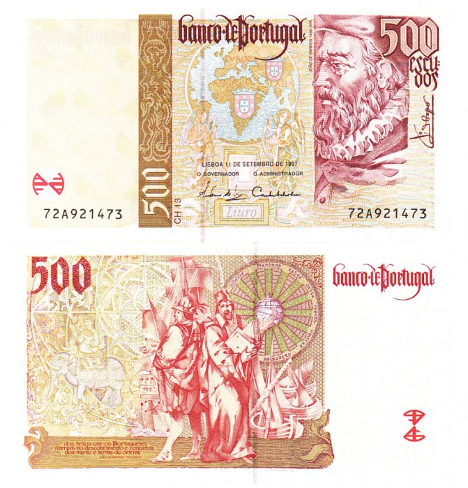 Portugalia 500 Escudos 1977 P-187b UNC