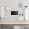 Gossi comode tv, alb, 4 buc., lemn masiv de pin