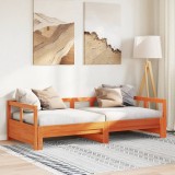 VidaXL Pat de zi fără saltea, maro ceruit, 80x200 cm, lemn masiv pin