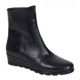 Ghete dama din piele naturala imblanite - Model Orto Negru 156