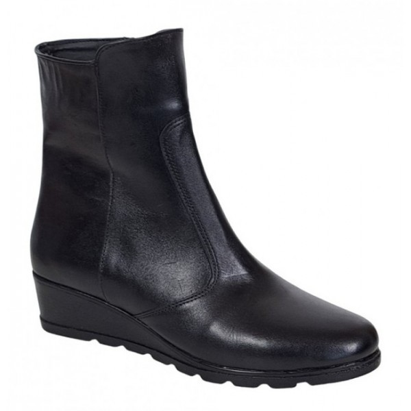 Ghete dama din piele naturala imblanite - Model Orto Negru 156