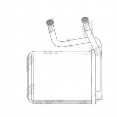 Radiator Incalzire SSangYong Musso, 10.1995-12.2005, motor 2.3, 3.2 V6, benzina, 2.3 D; 2.9 D/TD, diesel, aluminiu brazat/aluminiu, 180x142x42 mm,