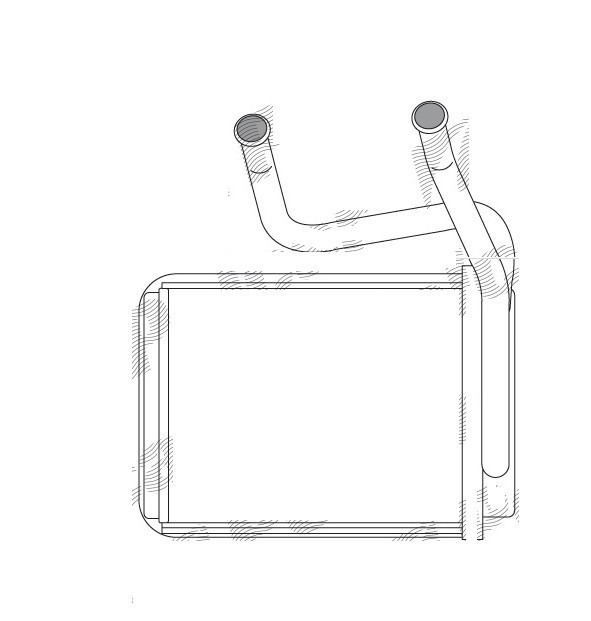 Radiator Incalzire SSangYong Musso, 10.1995-12.2005, motor 2.3, 3.2 V6, benzina, 2.3 D; 2.9 D/TD, diesel, aluminiu brazat/aluminiu, 180x142x42 mm,