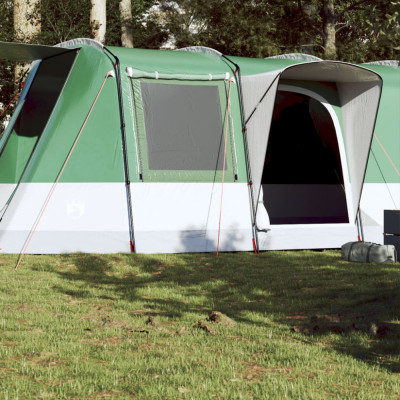 vidaXL Cort de camping tunel pentru 4 persoane, verde, impermeabil foto