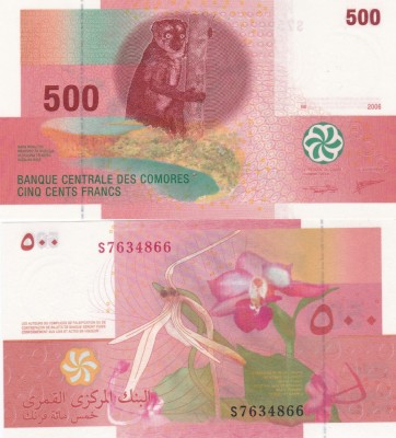 Comore 500 Francs 2020 UNC foto