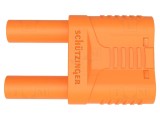 Conector banană 4mm punte stacabilă 32A 1kVAC portocalie