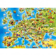 Puzzle educational CastroLand cu 212 piese, Harta Europei, 40 x 46 cm, 7 ani +