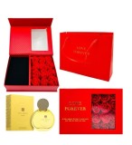 Cumpara ieftin Cutie cadou Love Forever cu 12 trandafiri de sapun si apa de parfum Avon Far Away Shine pentru femei 50 ml, cadou elegant si rafinat