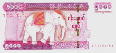 Bancnota Myanmar 5.000 Kyats (2014) - P83 UNC foto