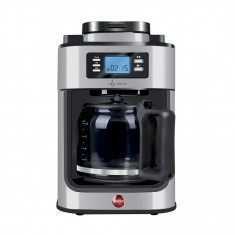 Cafetiera Filtru din Inox pentru Cafea Boabe cu Rasnita Macinare Incorporata Eldom, Putere 1050 W, Capacitate 1.2L, Negru/Argintiu foto