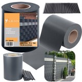 Banda adeziva de umbrire pentru gard cu protectie UV, 20 de cleme, gri inchis, 450 g/m&sup2;, 19x35m, Lean 25849