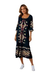 Rochie dama casual RL25 negru/galben , marimea S