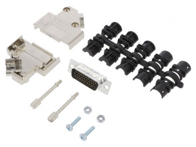 Conector D-Sub HD 26-Pin Tată Unghi 45&amp;deg; Lipire Gold foto