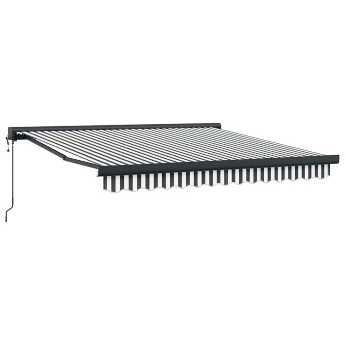 Copertina retractabila antracit/alb, 3x2,5 m, textil/aluminiu