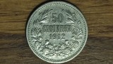 Bulgaria -moneda argint valoare catalog mare- 50 Stotinki 1912 AU - Ferdinand I, Europa