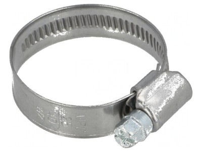 Colier de str&amp;acirc;ngere cu şurub W 12mm, pentru crimpare 25-40mm DD W2 foto