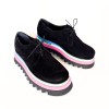 Pantofi dama din piele naturala cu platforma colorata Dany Black, 35 - 41, Negru, Ingiro