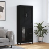 Cumpara ieftin Dulap &icirc;nalt, negru, 69,5x34x180 cm, lemn compozit