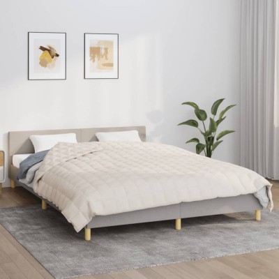 vidaXL Pătură grea, crem deschis, 220x240 cm, 11 kg, material textil foto