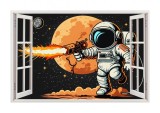 Cumpara ieftin Sticker decorativ Astronaut, Negru, 90 cm, 8091ST-1, Oem