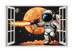 Sticker decorativ Astronaut, Negru, 90 cm, 8091ST-1 foto
