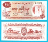 Guyana (p#21) 1 Dollar 1966 UNC 'Black Bush'; (ROG CITITI DETALIILE!)