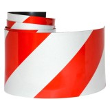 Banda reflectorizanta autoadeziva, din adeziv poliacrilic, alb/rosu, 5X35cm, 2 buc