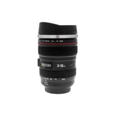 Cana termos FOXMAG24 neagra in forma de obiectiv, produs multifunctional, 400 ml foto