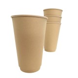 Cumpara ieftin Pahare carton, kraft. double wall ,16 oz (470 ml), set 50 bucati