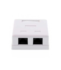 Priza dubla UTP CAT5 conector neecranat pe tencuiala Well foto