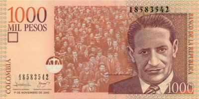 Columbia, 1000 Pesos 2005-2016 (dimensiuni reduse) foto