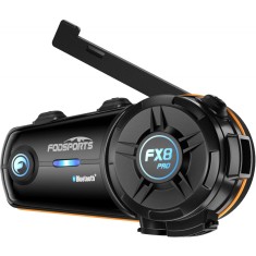 Intercom motocicleta Fodsports FX8 Pro, Bluetooth 5.0, conectare 8 rideri, raza 2000m, rezistent la apa